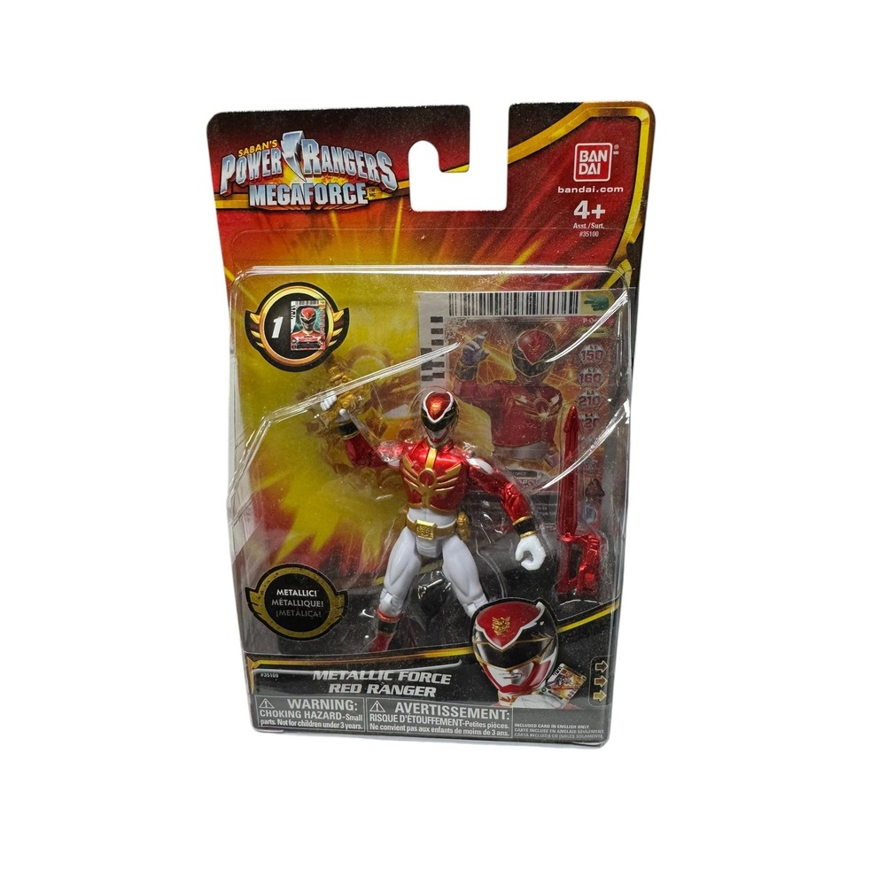 Bandai 2013 Power Rangers Megaforce Red Ranger Metallic Force Figure - Picture 2 of 6